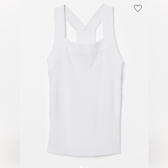 H & M White NWT Rib Knit Top size Large - Picture 6 of 17